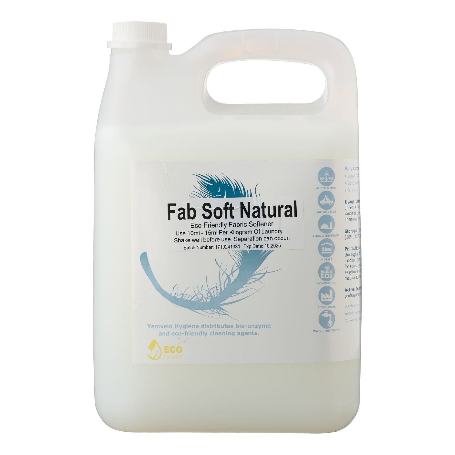 Fab-Soft eco-friendly fabric conditioner YEMVELO HYGIENE 5 litre