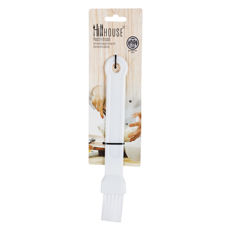 Pastry Brush - Plastic with Nylon Bristles - White - 6 Pack