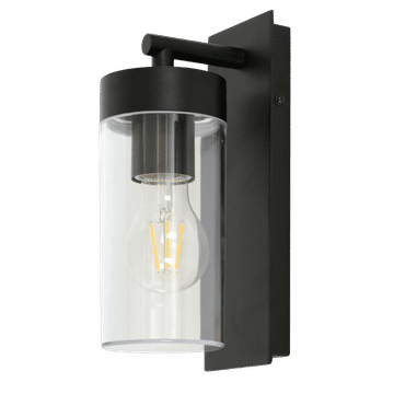 Zebbies Lighting Aruba Black Outdoor Wall Light with Clear Plastic