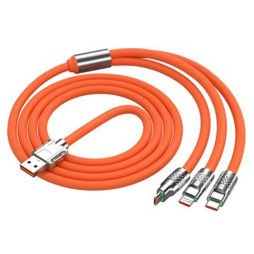 3 In 1 orange fast charger cable