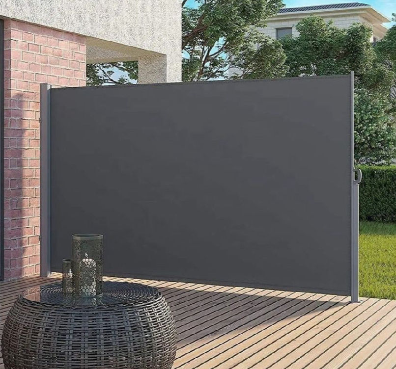 Retractable Wind & Privacy Single Sided Screen-DARK GRAY