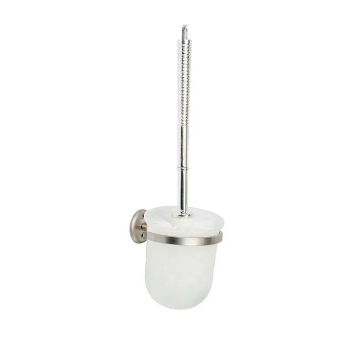 Woodly Toilet Brush Holder Set, Wall Mounted, Chrome Plated