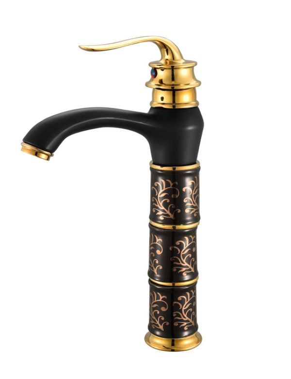 VINTAGE BASIN MIXER - BLACK & GOLD ANTIQUE (PLASTIC)