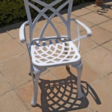 Ageless & Beautiful!   Cast Aluminium Patio Chair - Small Rainbow Chair -  With Armrest