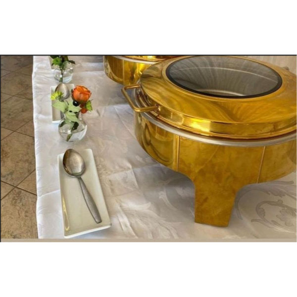 Gold Round Chaffing Dish