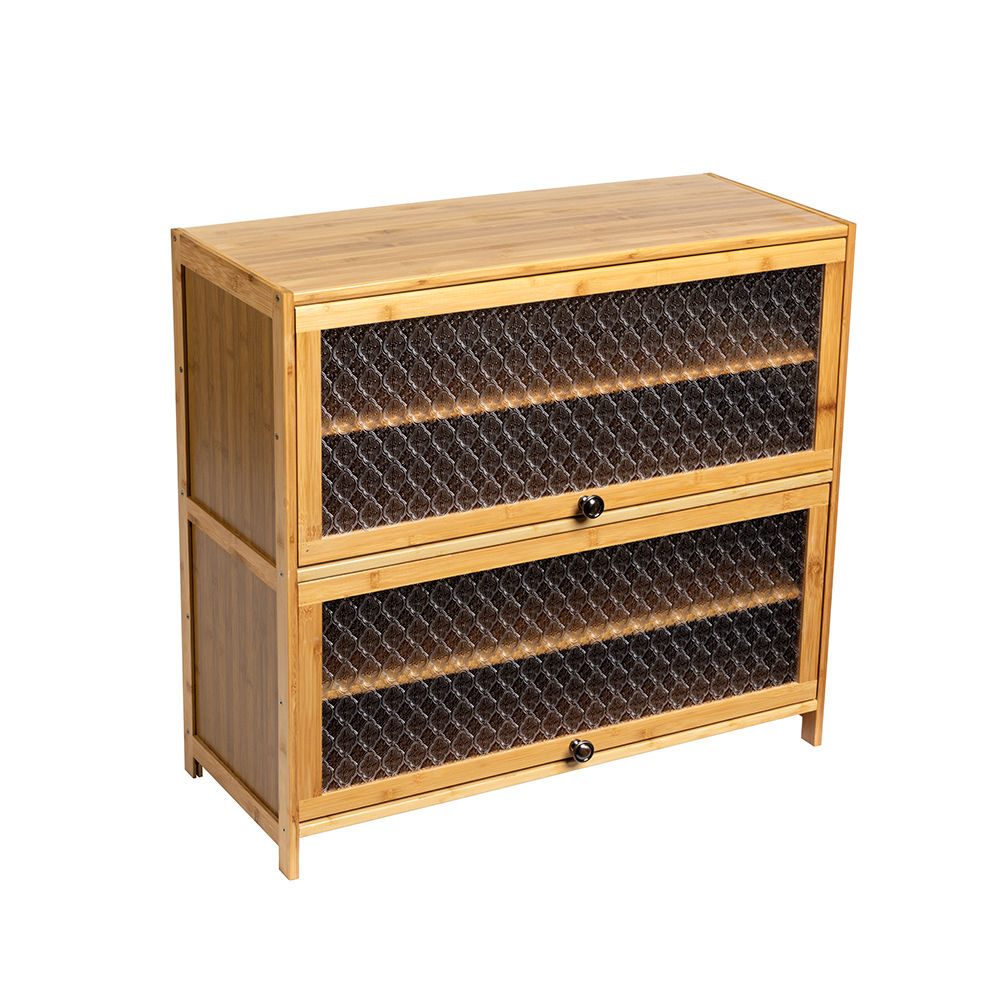 Bamboo-Wood 4 Tier Shoes Rack