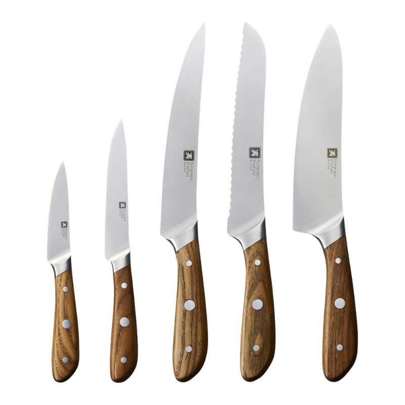 Richardson Sheffield Scandi Wood Knife Block 5 Piece Set