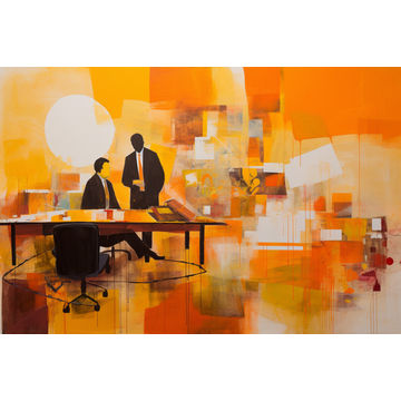 Canvas Wall Art - Warm Orange and Yellow Color Composition - A1047 - [120 x 80 cm]