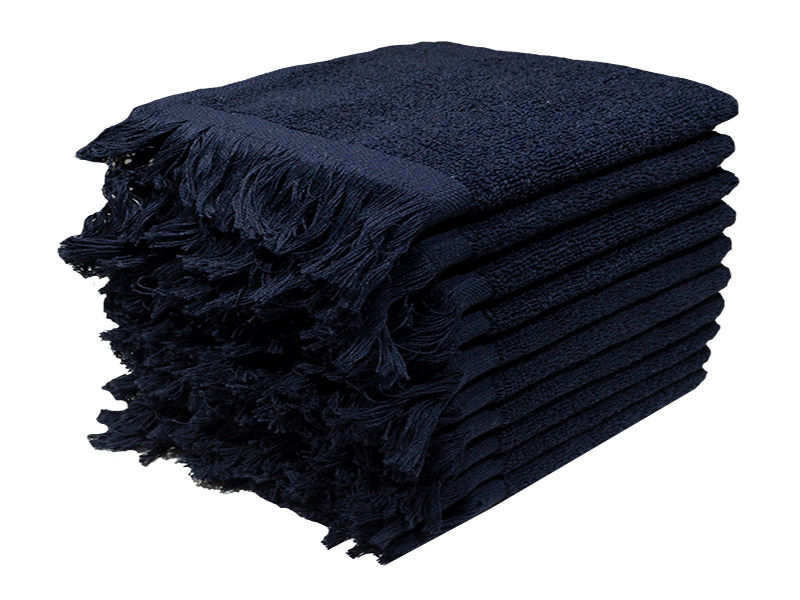 Recycled Yarn - Ocean's 380GSM - Fringe Towels - Navy (10 Piece Pack)