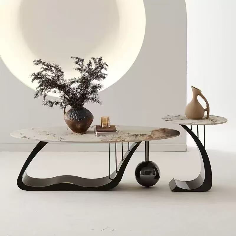 Sculptural Marble Coffee Table Set