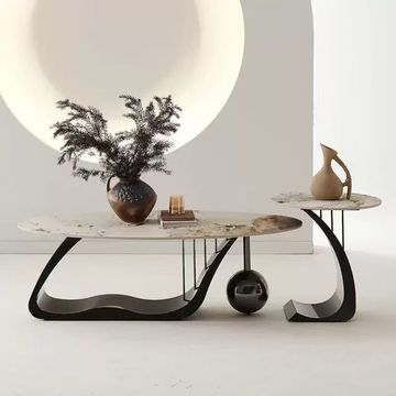 Sculptural Marble Coffee Table Set