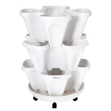 3 Tier Stackable Flower Pot Garden Planter Set