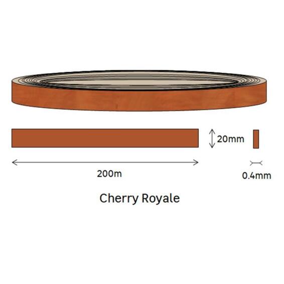 Edging PVC Roll Cherry Royal-0.4mm thick-w20mmxl200m