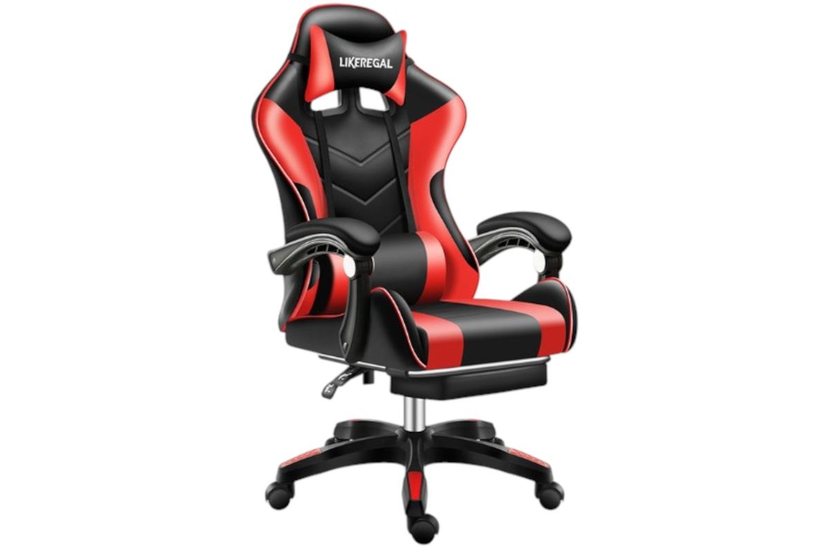 Ergonomic Gaming Office Chair with Adjustable Backrest Armrest Footrest