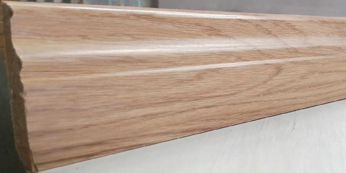 Skirting Wheat Oak MDF Gloss Finnish 80mm x 14mm x 2400mm