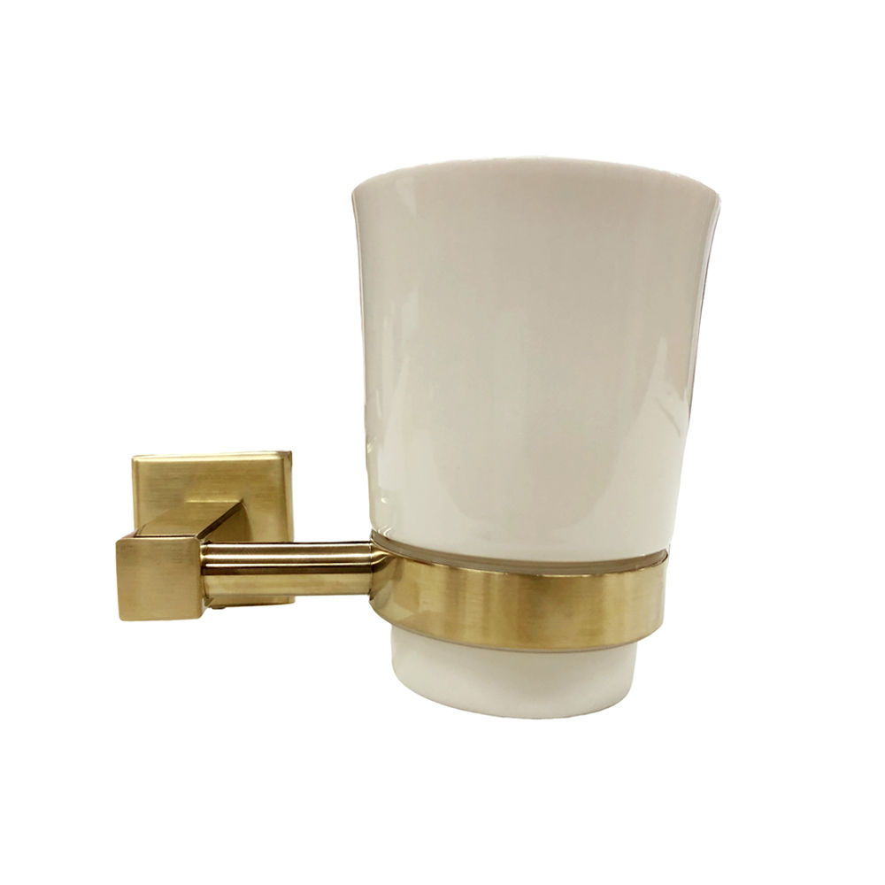 Trendy Taps Premium Quality Brushed Gold SQ Toothbrush Holder