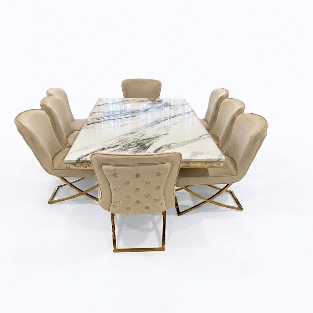 Monaco 7 pc Marble dining set