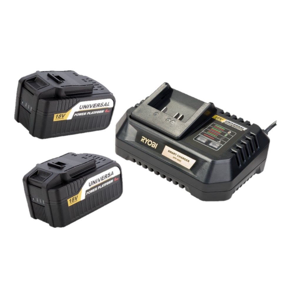 Ryobi  18V BATTERIES AND CHARGER KIT (XB6000 X2, XPP9000)