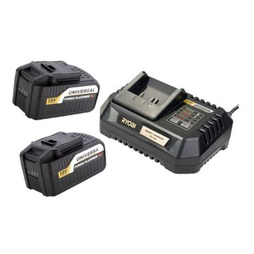 Ryobi  18V BATTERIES AND CHARGER KIT (XB6000 X2, XPP9000)