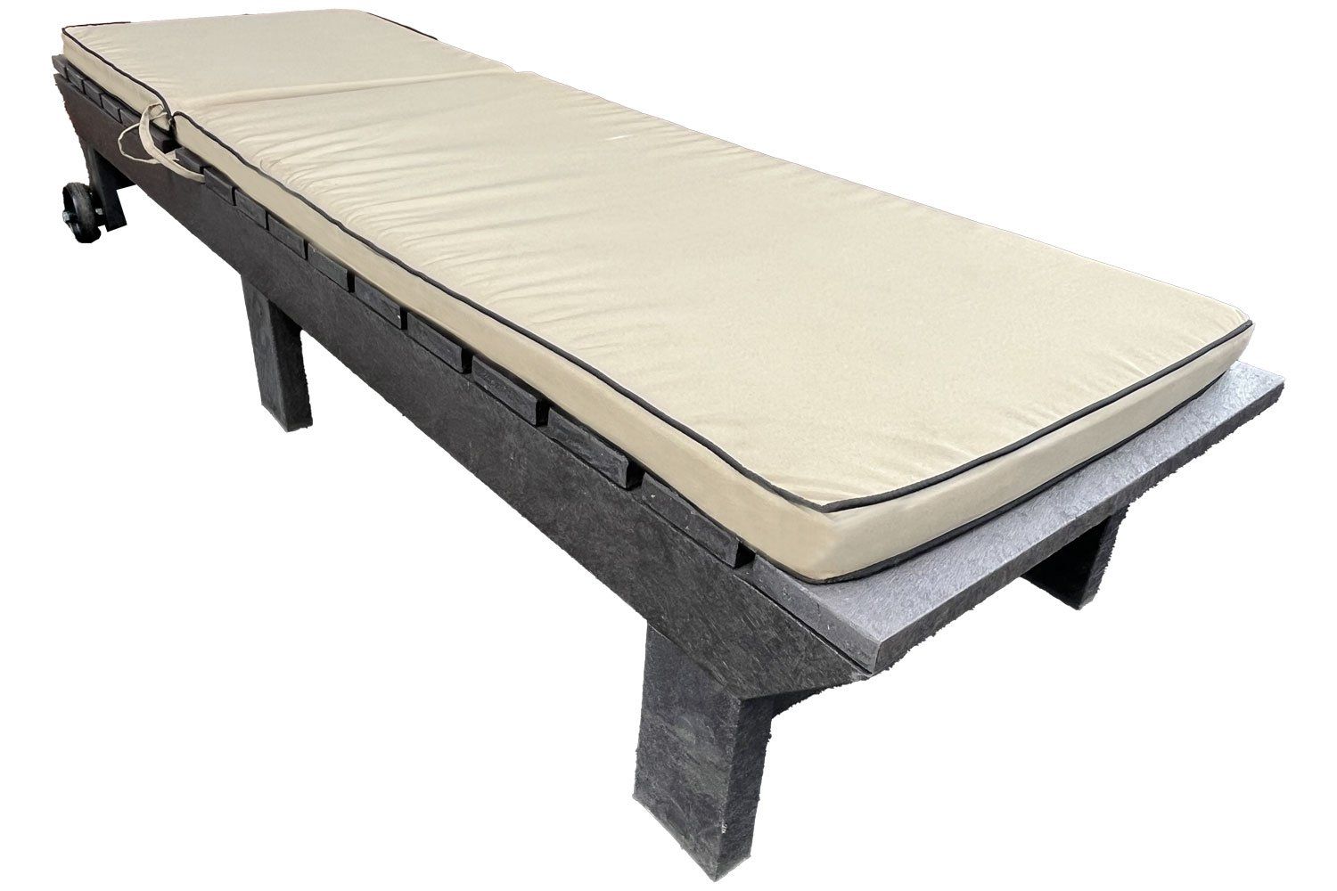 Royal Recycled Plastic Sun Lounger (Brown, demo Royal Beige Cushion)