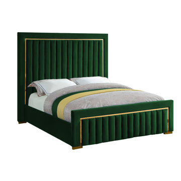 Hope Sleigh Bed Double -Emerald Green