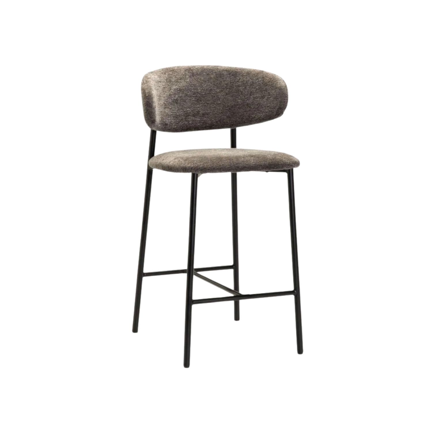 Grey Fabric Kitchen Counter Stool