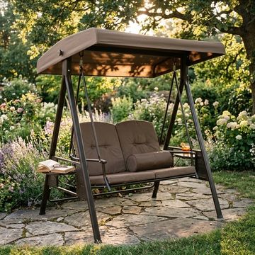 KC FURN-2 Seater Garden Swing Chair with Canopy
