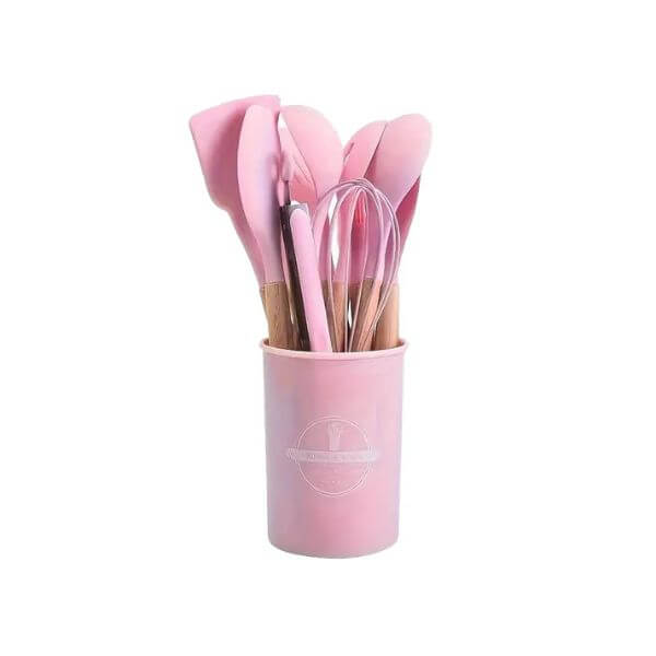 12Pcs Kitchen Utensil Set Cooking Tool Set - Pink
