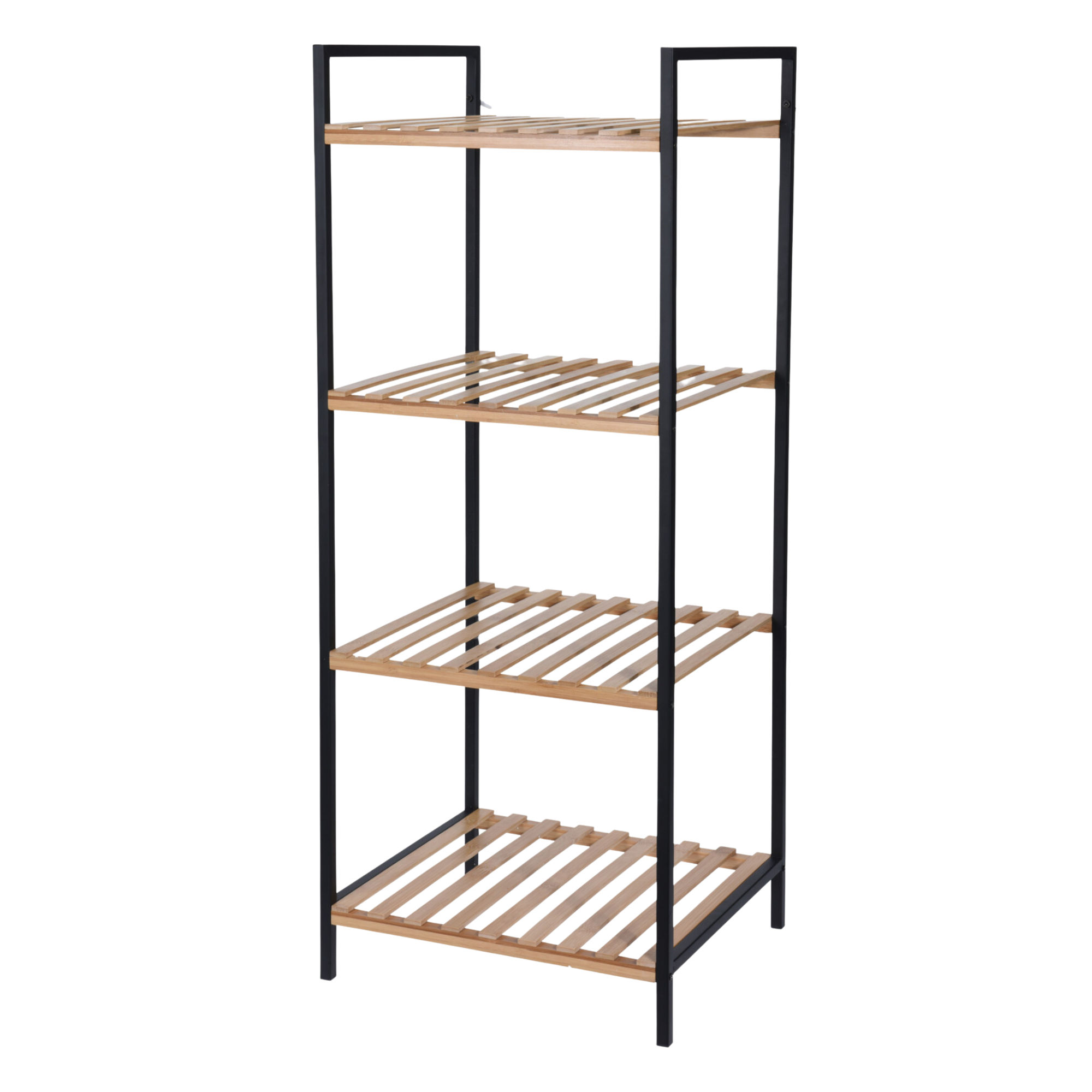 Bathroom Solutions - 4 Tier Natural Bamboo Bathroom Rack