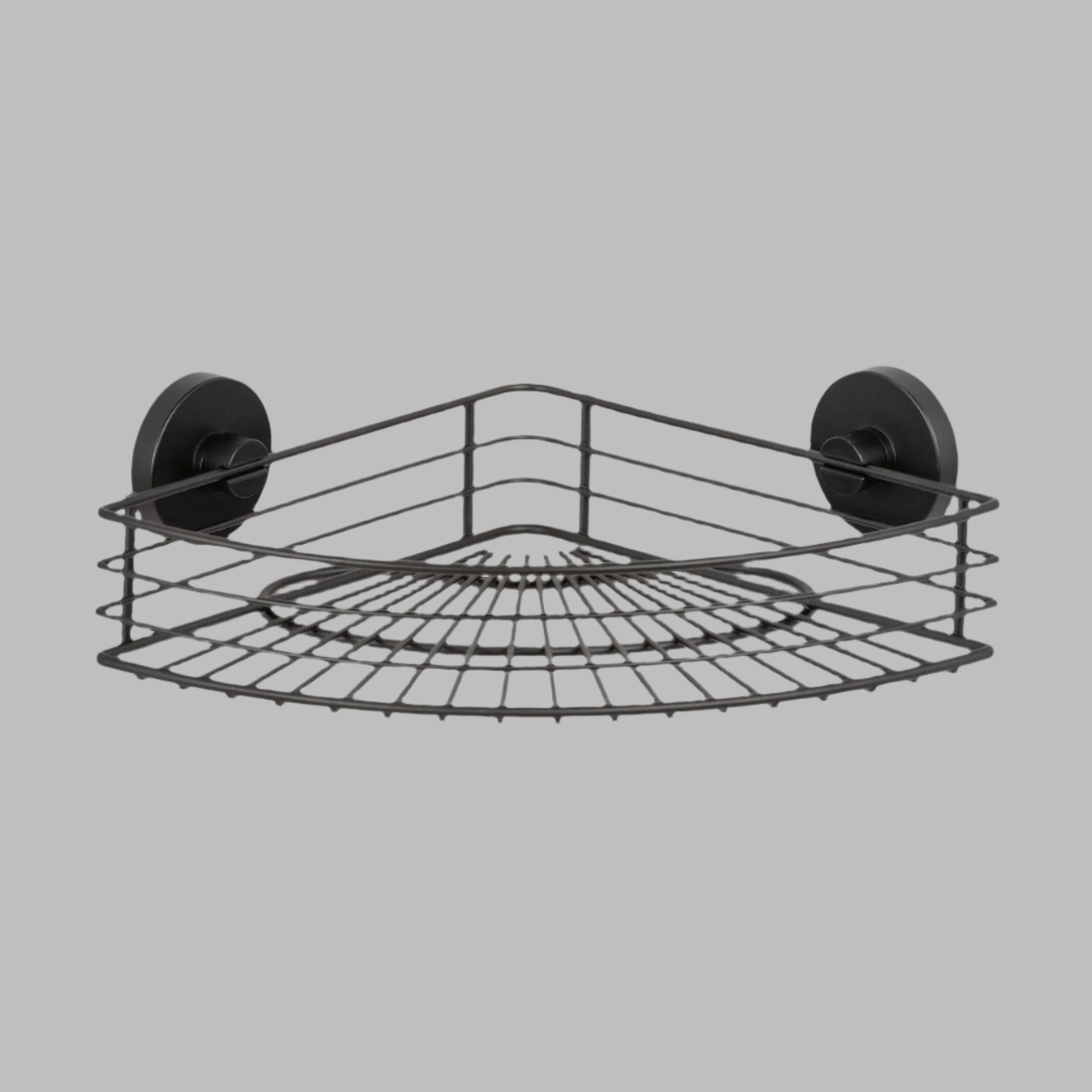 Vacuum Loc Corner Shelf Bari Black Wall Shelf No Drilling
