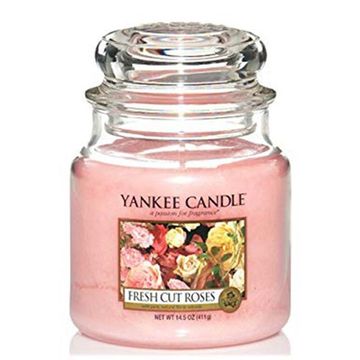 Yankee Candle Fresh Cut Roses Medium Jar Retail Box No