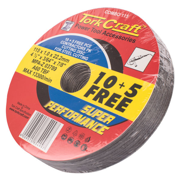 10+5 Cutting Disc Steel  & Ss 115 X 1.0 X 22.2 Mm 4X More Peformance