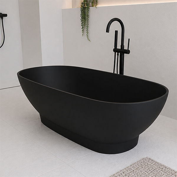 Ovale Midnight Quartz Freestanding Bath Basin Combo