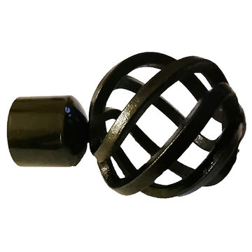 Matoc Designs Finial for 32mm Curtain Pole - Metal Onion - Black (Pack of 2)