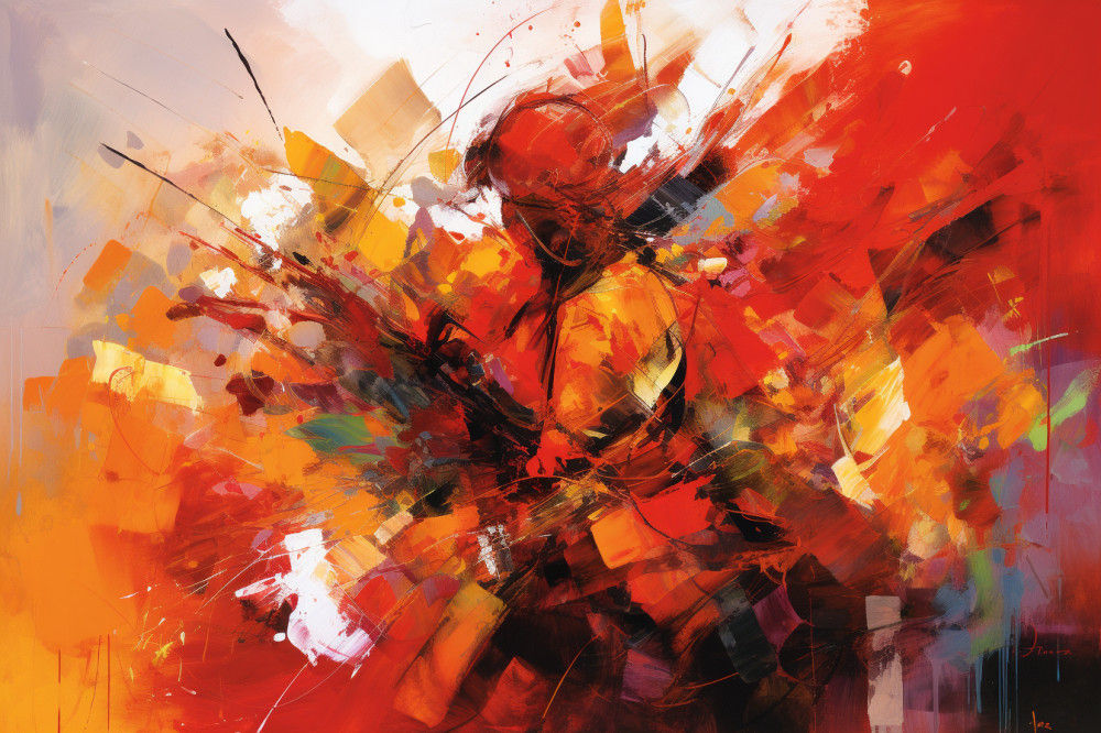 Canvas Wall Art - Dynamic and Spontaneous Paint Splashes - A1010 - [120 x 80 cm]