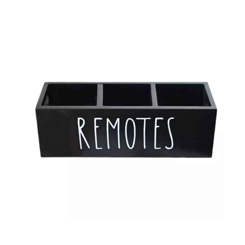 Killer Deals Black Wooden Farmhouse Remote Control Holder Storage Organizer