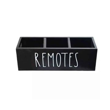 Killer Deals Black Wooden Farmhouse Remote Control Holder Storage Organizer