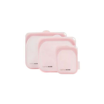 Castalware - Reusable Silicone Food Storage Container Microwave and Dishwasher Safe, Leak-free, Sandwich, Pink