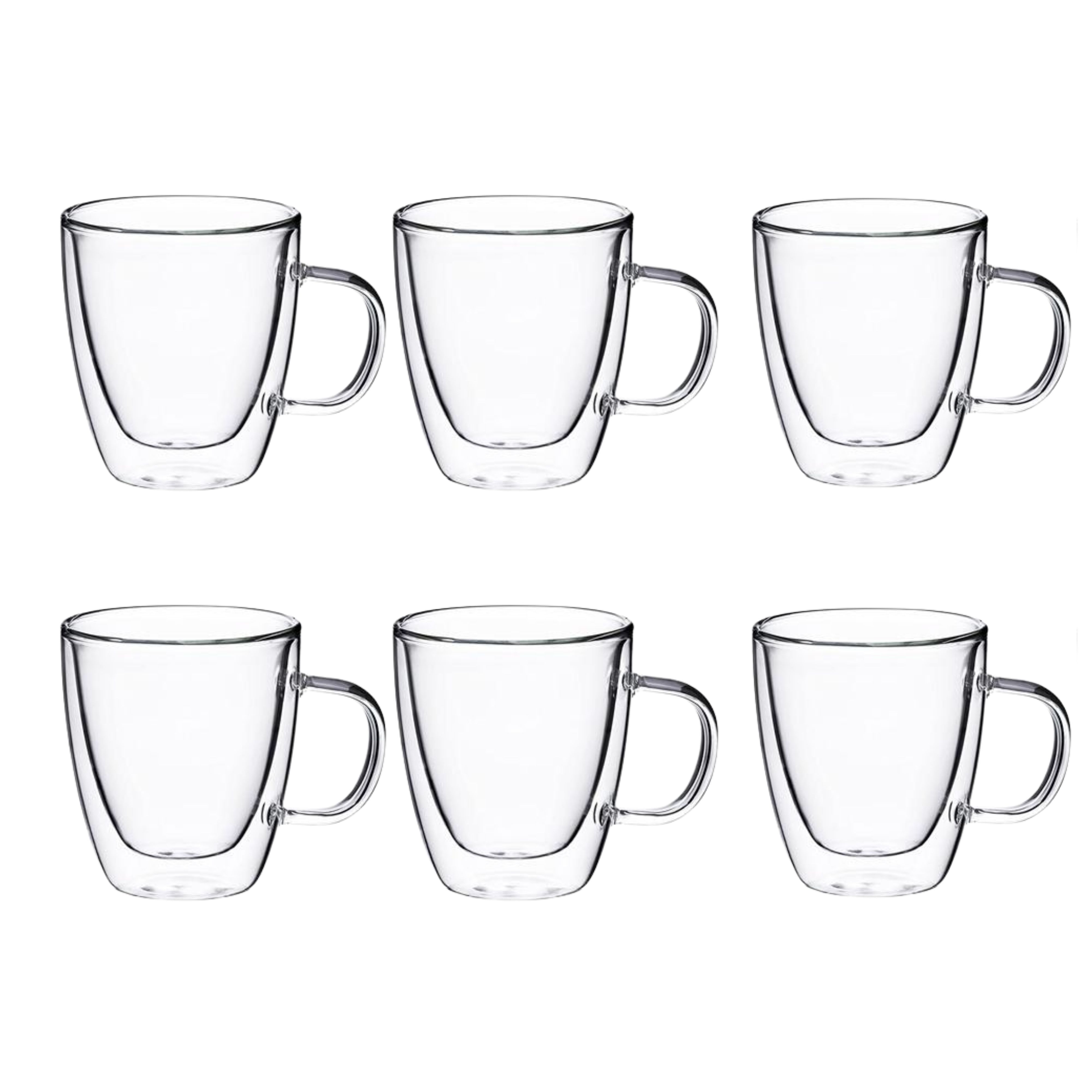 Cappuchino Coffee, Tea, Latte 350ml Glass Mug - 6 Pack | LEROY MERLIN ...