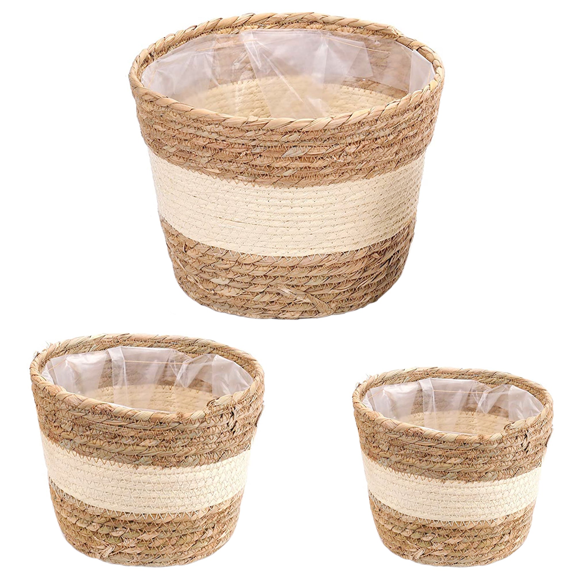 Handwoven Flower Basket Planter 3Piece Set
