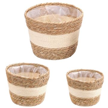 Handwoven Flower Basket Planter 3Piece Set