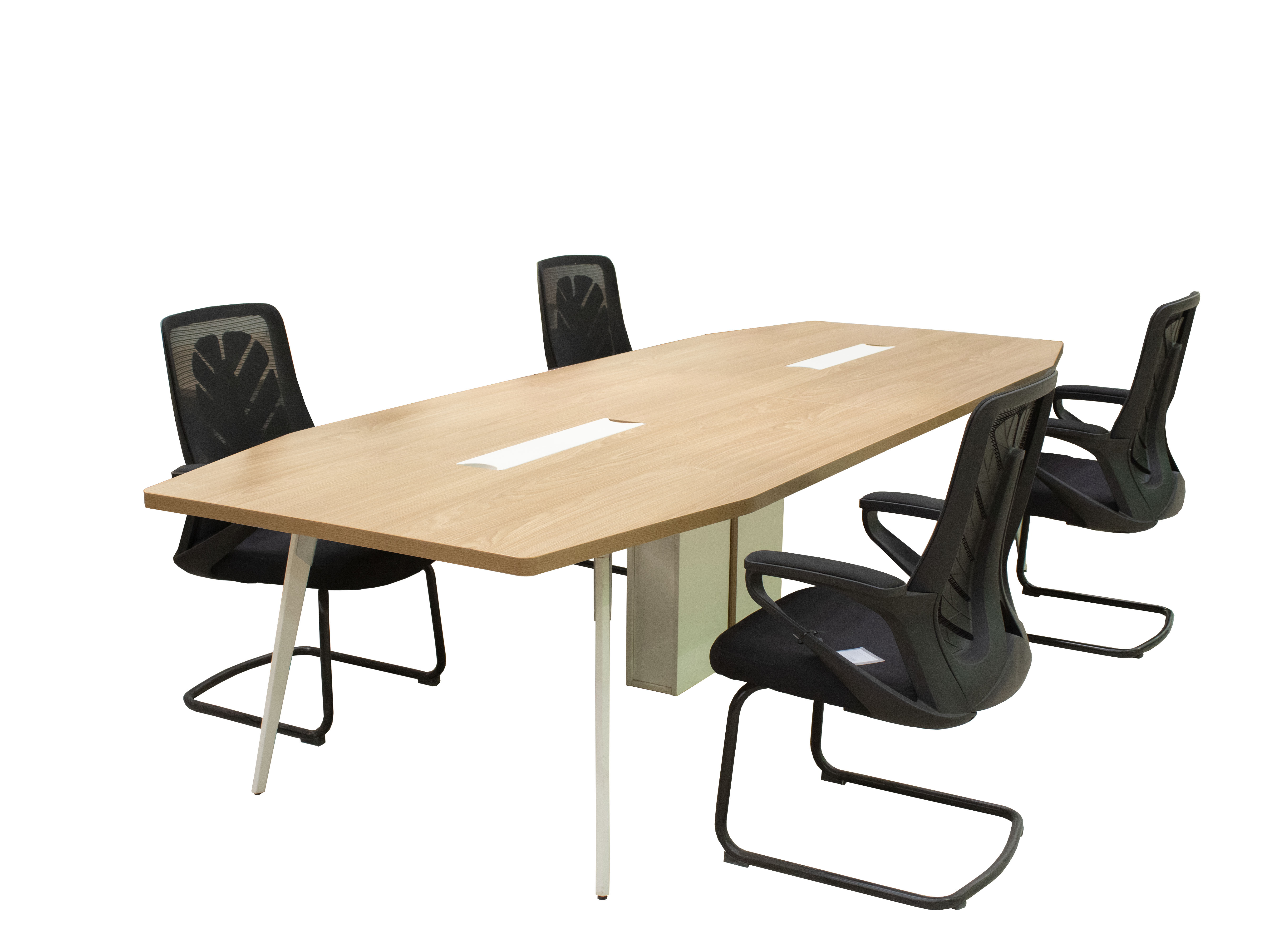 GOF Furniture – Nerald Boardroom Table with Four Akin Office Chairs