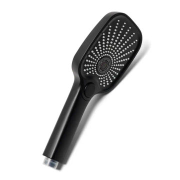 Woodly Hand Shower, 3 Function, Square, Black