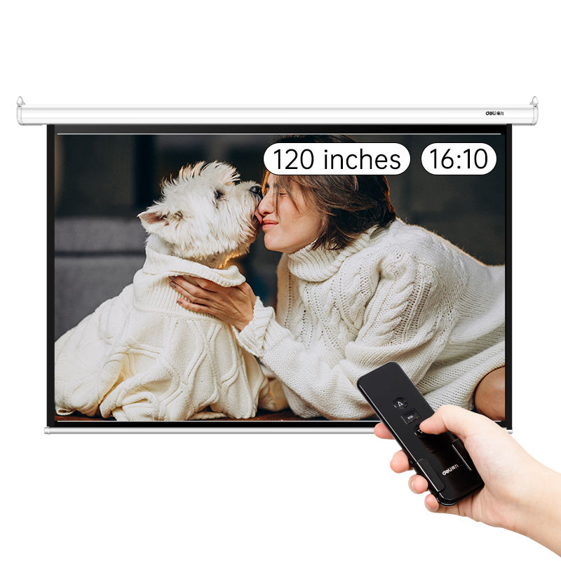 Deli 120-Inch Projector Screen with Remote