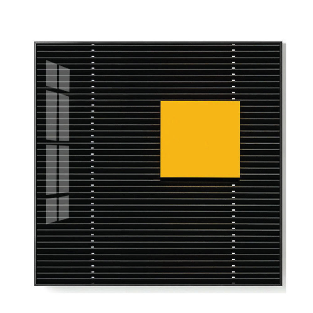 Modern High Gloss Abstract Style Wall Art With Aluminium Frame - Orange & Black - 60 x 60 cm