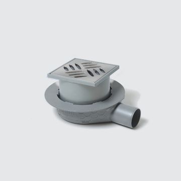 Shower Floor drain 50mm horizontal outlet, 120x120mm Stainless steel grid