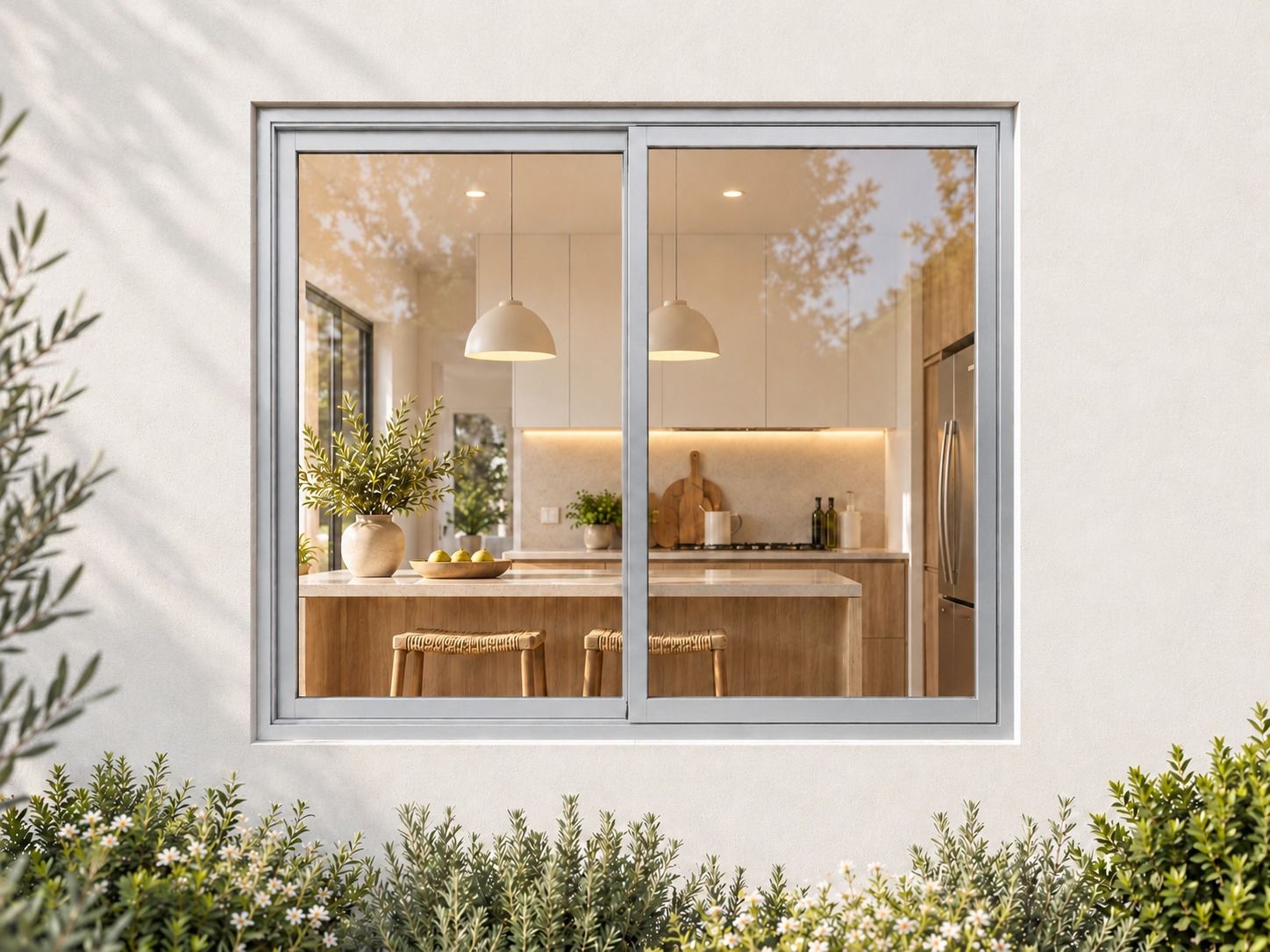 Kenzo Aluminium Sliding Window - Silver, 900 900 mm, Two Sliding Panels