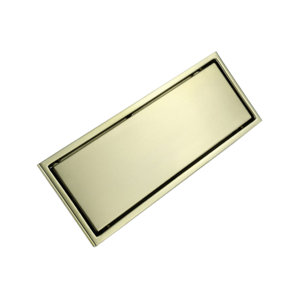 GBB021- Brushed gold rectangle floor drain