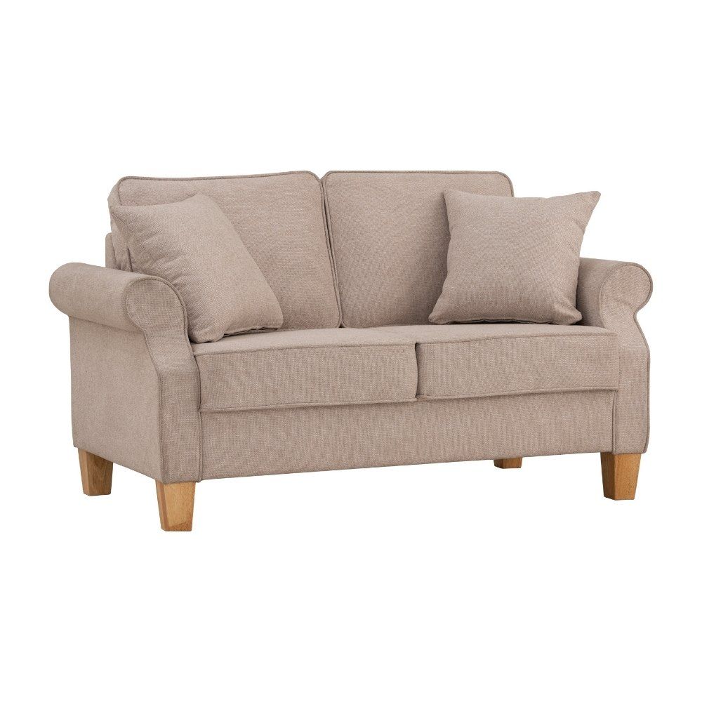 Bragg Impala 2-Seater Sofa Couch with Scatter Cushions, Beige