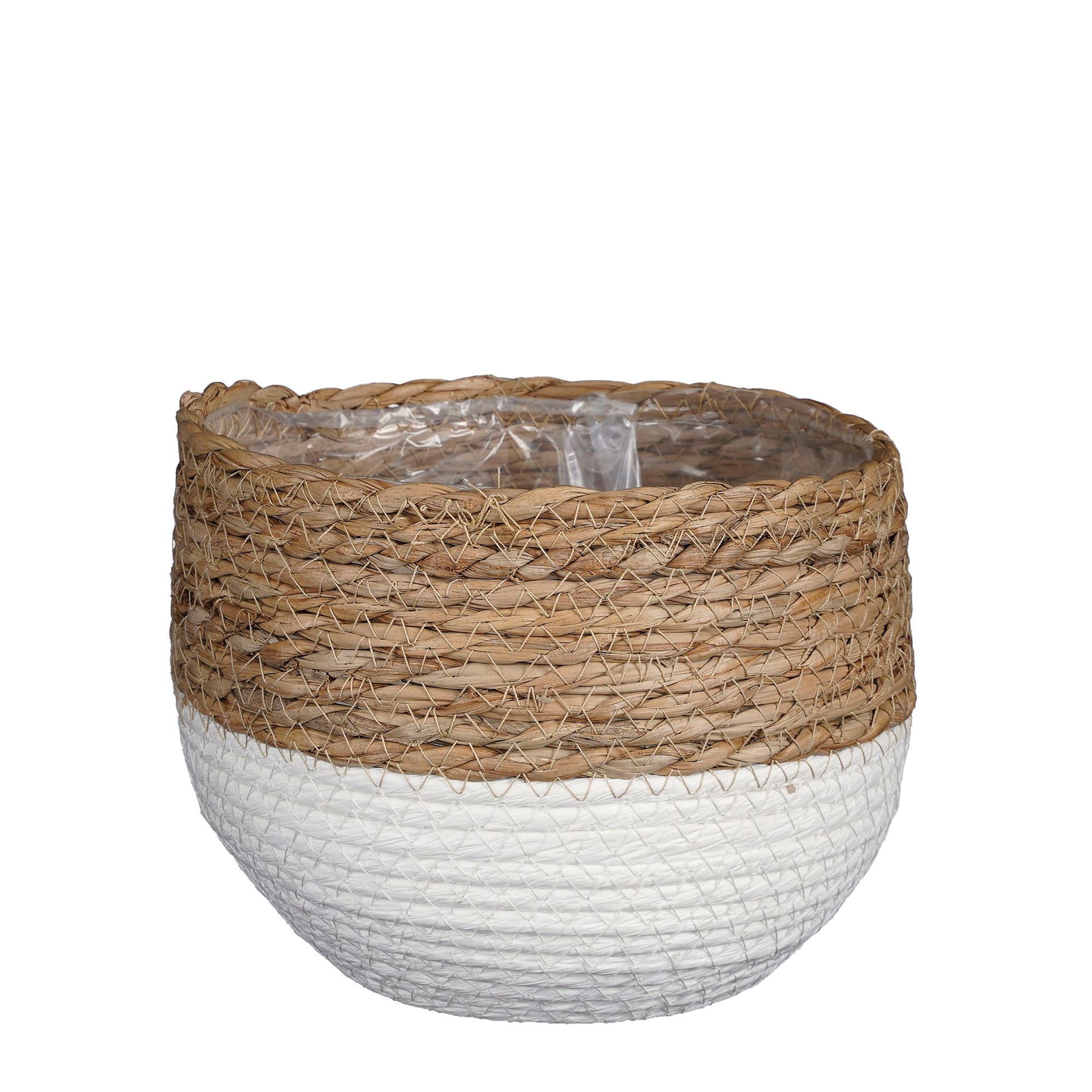 Jorck basket round white - h24xd26cm